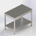TABLE DE TRI INOX - 2 plateaux - 1400 x 700 x Ht. 900 mm