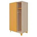 ARMOIRE BOIS LENA 1 PORTE + VESTIAIRE - 100x60xHt.180 cm