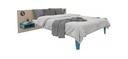 LIT BOIS LENA CHEVET INTEGRE SANS SOMMIER - 120 x 200 cm