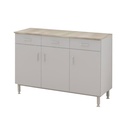 BUFFET 3 PORTES 3 TIROIRS SACHA - 130x52xHt.92cm
