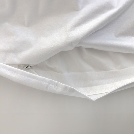 [5109-6060 | BLANC] TAIE OREILLER HYBRIDE 2en1 - Col. BLANC - 60 x 60 cm