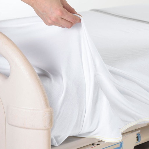 [5212-160250] DRAP PLAT DEMI HOUSSE - PC Jersey Blanc - 1 place