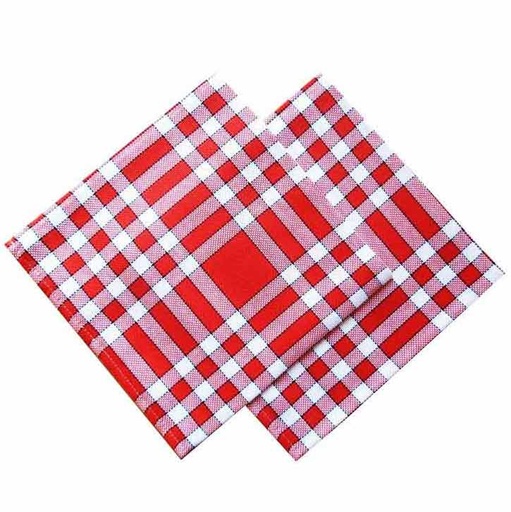 [7220-5757 | ROUGE] SERVIETTE DE TABLE - Rouge - NATTE-NOR - 100% Coton 220g/m²