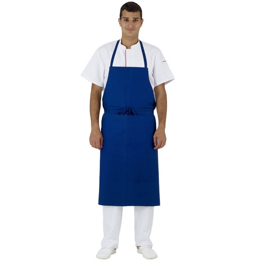 [9601] TABLIER VALET - Avec bavette - 100% coton bleu