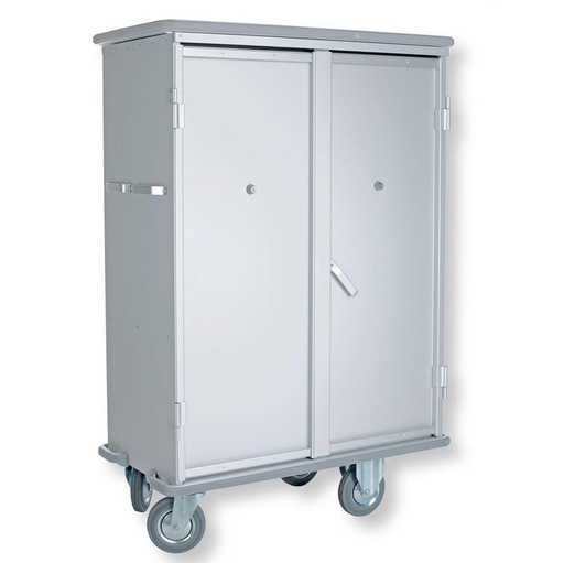 [CH1600CR-PCSUP-Verrou-Sans-Sans-Sans-Sans-Sans-2 fixes + 2 pivotantes-Caoutchouc gris anti-tâche-Sans-Sans-Sans] CHARIOT ARMOIRE TRANSPORT - 1400x710xHt.1785mm - 1162 Lt.