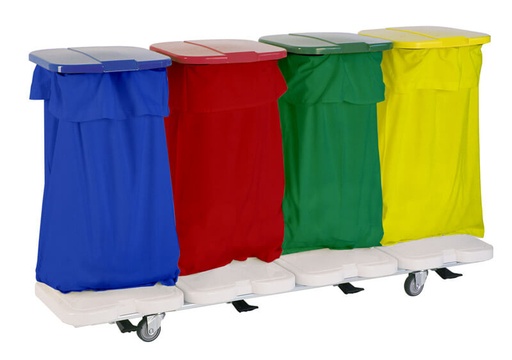 CHARIOT PORTE-SAC A LINGE SALE - Capacité 4 sacs en ligne