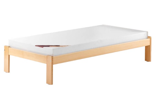 [MOB01-080200 | AGGLO] LIT BOIS SIMPLE DORIAN + SOMMIER CONFOPLEIN - 80x200 cm