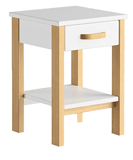 CHEVET BOIS DORIAN AVEC TIROIR - 34x34xHt.45 cm