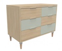 COMMODE BOIS CECILE 6 TIROIRS - 100 x 50 x Ht.76 cm
