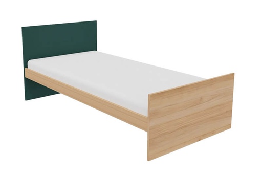 [MOBHU01-090200-Naturel-Blanc] LIT BOIS HUGO SANS SOMMIER - 90 x 200 cm
