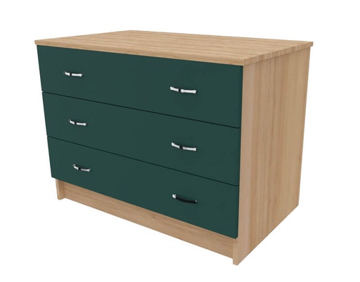 COMMODE BOIS HUGO 3 TIROIRS - 100 x 58 x Ht.75 cm