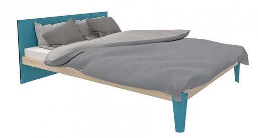 [MOBLE01-120190-Blanc] LIT BOIS LENA SANS SOMMIER - 120 x 190 cm