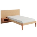 LIT BOIS LENA CHEVET INTEGRE SANS SOMMIER - 90 x 190 cm