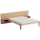 LIT BOIS LENA CHEVET INTEGRE SANS SOMMIER - 140 x 200 cm