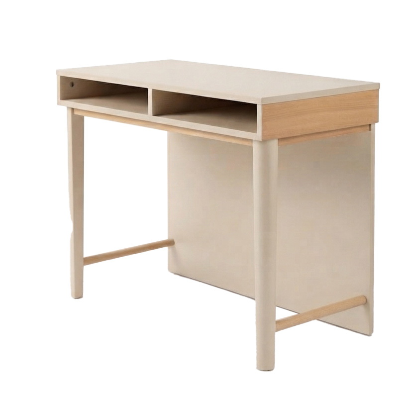 BUREAU BOIS LENA 2 NICHES + VOILE DE FOND - 55x117xHt.75cm
