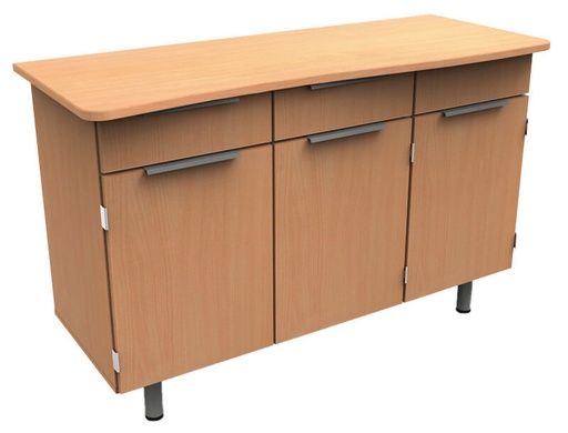 [MOM36-3P3T] DESSERTE VAGUE 3 PORTES 3 TIROIRS - 146 x 58 x Ht.92 cm