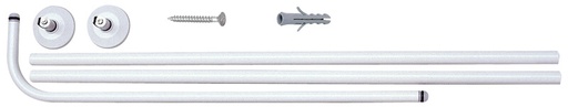 [TDC18-080-080120 | BLANC] TRINGLE DE DOUCHE CINTREE Ø.18mm - 80x80-120cm - Blanche