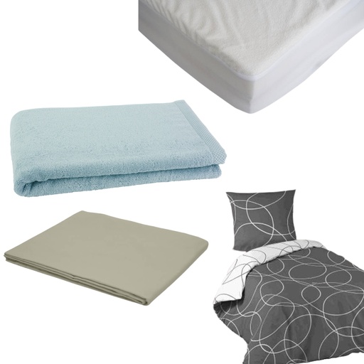 [KIT-902027-1024 | 1P] KIT LINGE 4 PIECES POUR LIT 90x200 cm