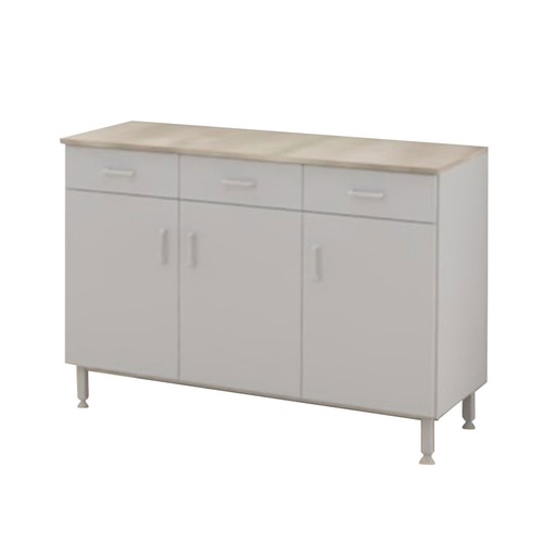 BUFFET 3 PORTES 3 TIROIRS SACHA - 130x52xHt.92cm