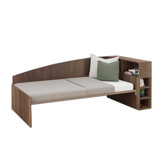 LIT AVEC PANNEAU LATERAL + RANGEMENT LUCAS + SOMMIER TREILLIS - 90x190cm